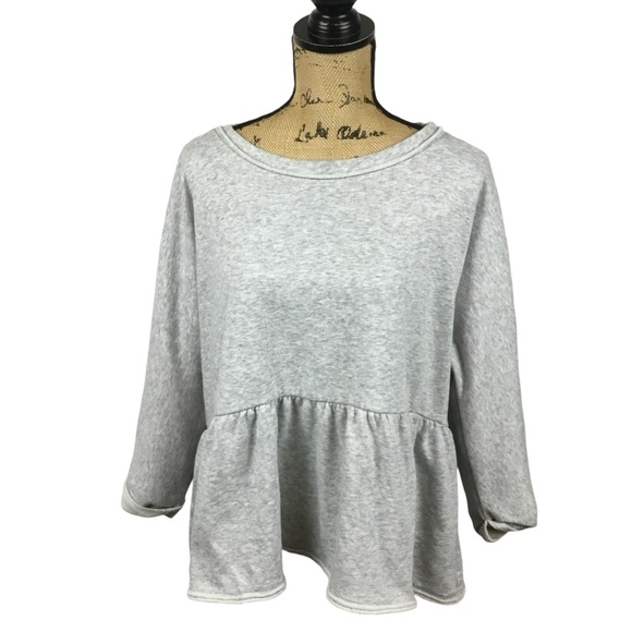 Anthropologie Gray Peplum Sweatshirt - Picture 4 of 13